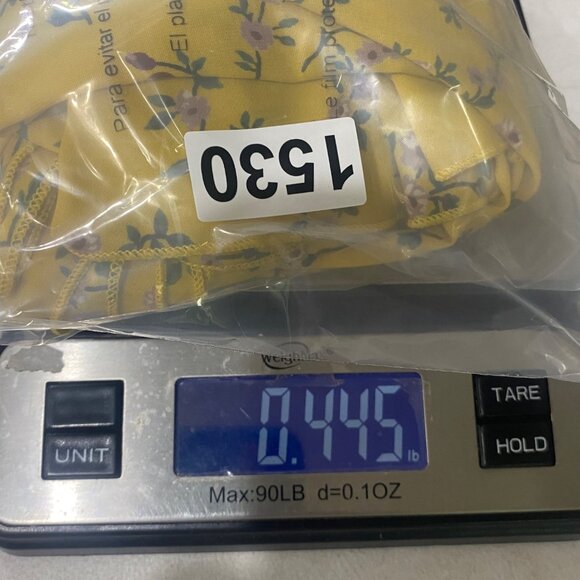 Oddy Yellow Floral Print Bell Sleeve Off-Shoulder Blouse L Boho Peasant - Picture 6 of 6